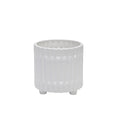 S 2 Ceramic Fluted Planter W Feet 6 8