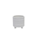 S 2 Ceramic Fluted Planter W Feet 6 8