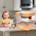 Snow Cone Maker, Tabletop Shaved Ice Machine For Slushies & Frozen Drinks, 2 Reusable Cups, Ice Scoop Orange Plastic