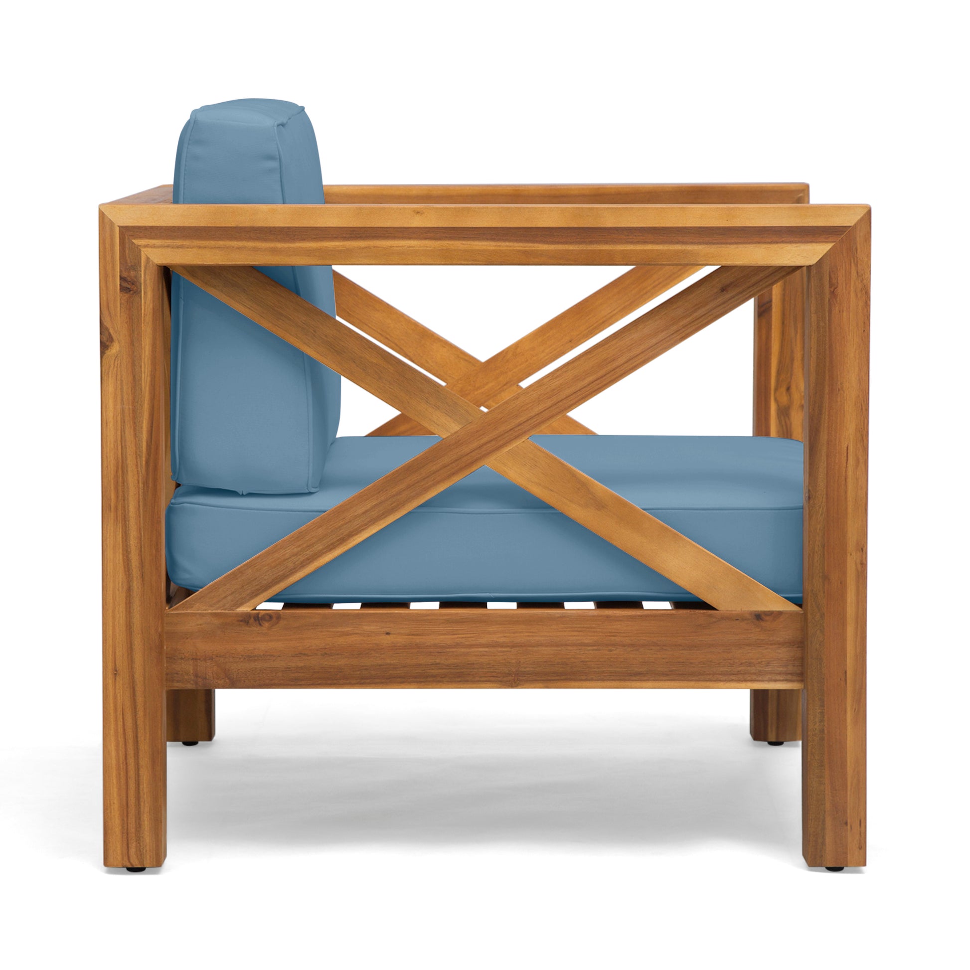 Brava Club Chair Teak Wood Waterproof Fabric