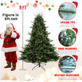 8Ft Christmas Tree Simulate Nature Advanced Materials Premium Hinged Spruce Artificial Douglas Firs Tree, Christmas Holiday Party Atmosphere Decoration Year Celebration Pe Pvc Xmas Tree Green