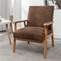 25.38'' Wide Classic Mid Century Modern Arm Chair, Light Brown Light Brown Microfiber
