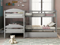 Twin L Shaped Bunk Bed With Trundle Gray Old Sku:Lp000024Aae Gray Solid Wood