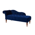 Samuel Tufted Roll Arm Chaise Lounge, Navy Blue Velvet Navy Blue Foam Velvet