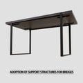 Mdf Black Wooden Dining Table And Modern Dining Chair 4 Piece Set, Medieval Wooden Kitchen Dining Table Set, Rectangular Metal Base, Dining Table And Suede Chair Black Brown Mdf
