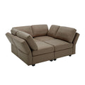 4 Seat Sofa Bed Upholstered Sofa Sleeper, Space Saving Sof Bed2 Seat Sofa With Storage Space Under Seatsall Arms And Backs Adjustabled For Ultimate Comfort Seating Brown Brown Polyester 4 Seat