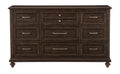 Solid Transitional Style Bedroom 1Pc Dresser Of 9 Drawers Driftwood Charcoal Finish Wooden Furniture Traditional Framing Driftwood Bedroom Transitional Wood