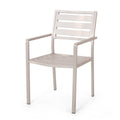 Outdoor Modern Aluminum Dining Chair, Silver Set Of 2 Silver Aluminium