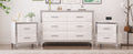 3 Pieces Sets,Dresser And Two Nightstands With Metal Handles And Mirror Decoration, Elegant And Subtle,White White 3 Piece Set Mdf