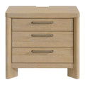 C Tan 3 Drawer Nightstand Tan Solid Wood