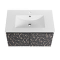 30'' Floating Wall Mounted Bathroom Vanity With Ceramics Sink & Soft Close Cabinet Door, Kd Package Black Bathroom Modern Plywood