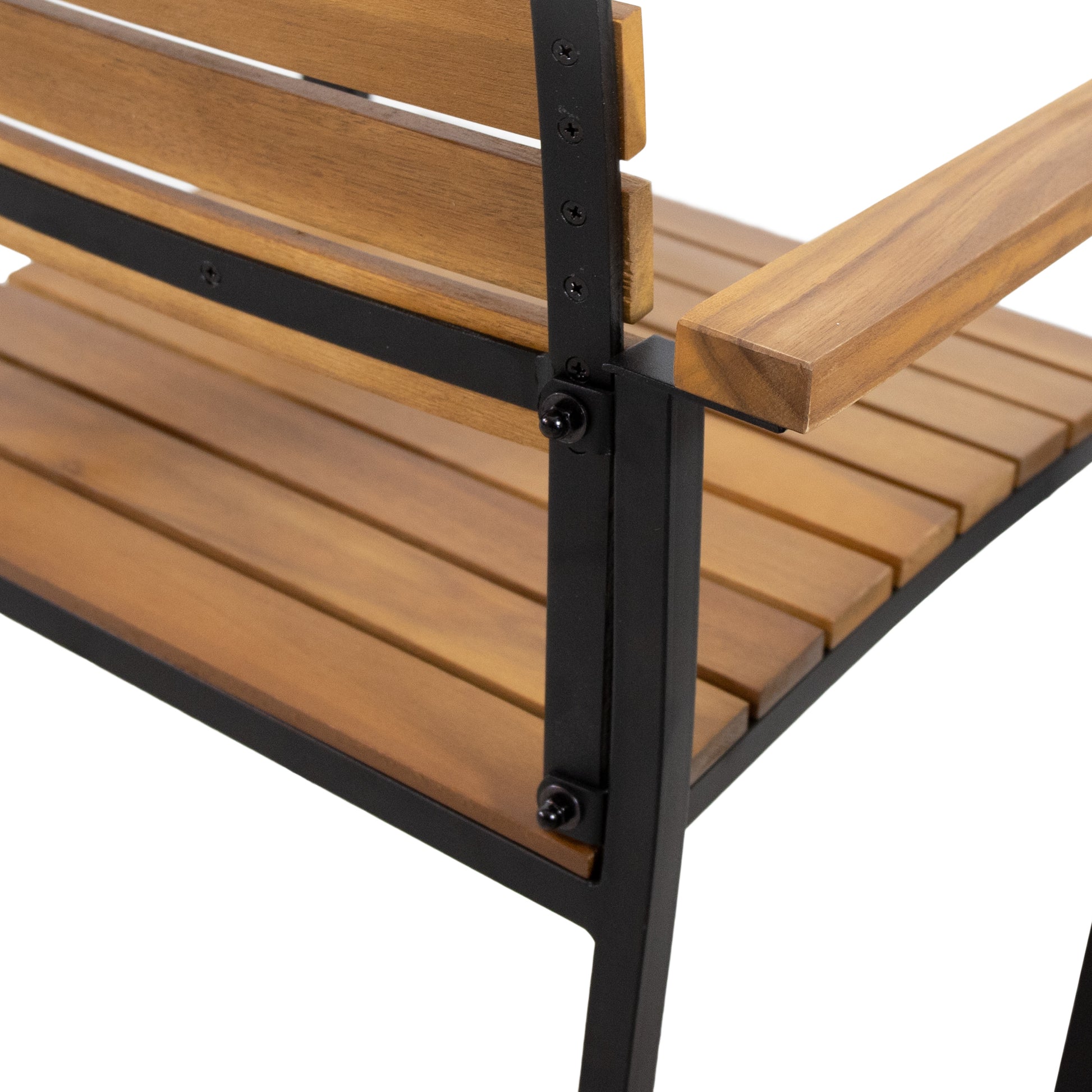 Laris Wood And Metal Chair Teak Black Acacia Wood