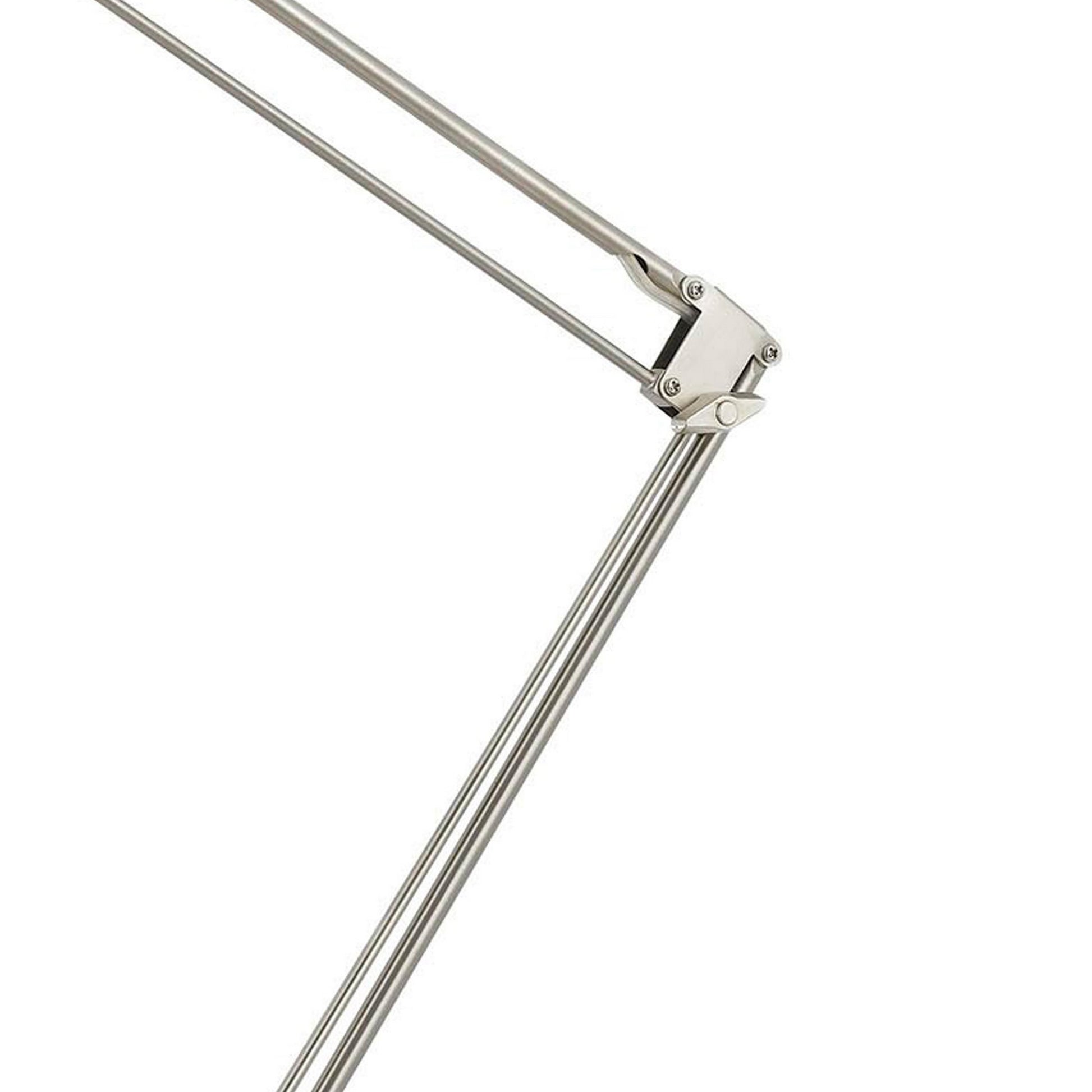 60W Metal Task Lamp With Adjustable Arms And Swivel Head, Set Of 2, Silver Silver Metal