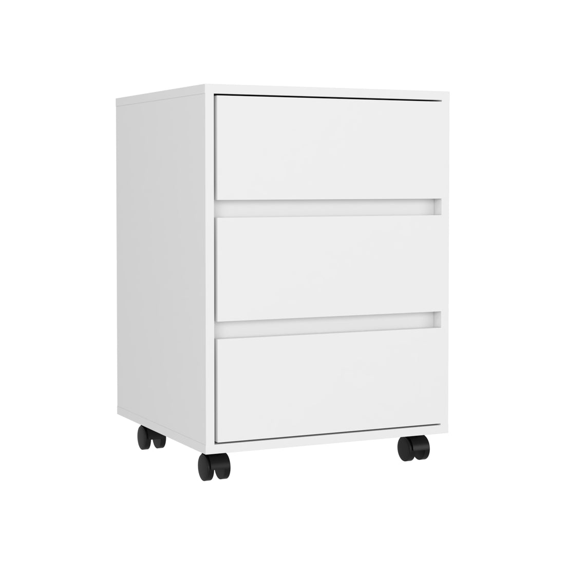 Artemisa 3 Drawer Filing Cabinet, Four Casters, Superior Top White White Office Modern Particle Board Particle Board