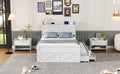 Full Size Wooden Bed With Storage Headboard With Outlets, Extendable Bed With Twin Size Trundle With Three Storage Drawers,White Expected Arrival Time:8.23 Full White Wood