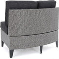 Pema Outdoor 4 Seater Sofa Black Gray Seats 4 Pe Rattan Iron Waterproof Fabric