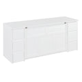Full Size Murphy Bed With Drawers, Cabinets And Usb Ports,White Full White Mdf Lvl