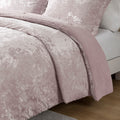 Crushed Velvet Sherpa Reversible Comforter Set Queen Light Purple Polyester