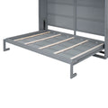 Full Size Murphy Bed Wall Bed With Top Cabinets,Gray Full Gray Plywood