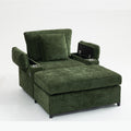 Modern Oversized Chair With Ottoman,Chenille Fabric Sofa Bed,Accent Chair Comfy Sofa With Cupholders And Usb Charging Ports Chair For Living Room,Bedroom,Apartment Green Chenille