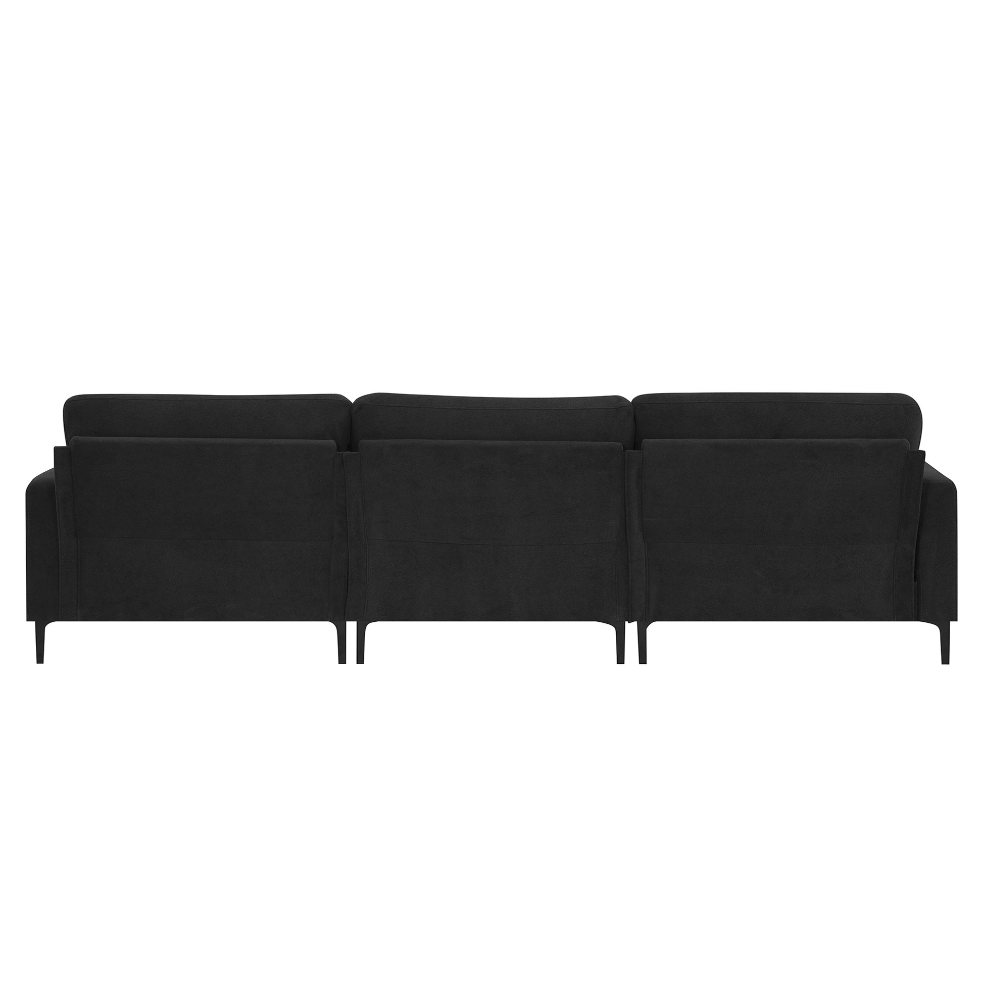 103.5*59" Modern L Shaped Sectional Sofa, 4 Seat Velvet Fabric Couch Set With Convertible Ottoman,Freely Combinable Sofa For Living Room, Apartment, Office,Apartment,2 Colors Black Velvet 4 Seat