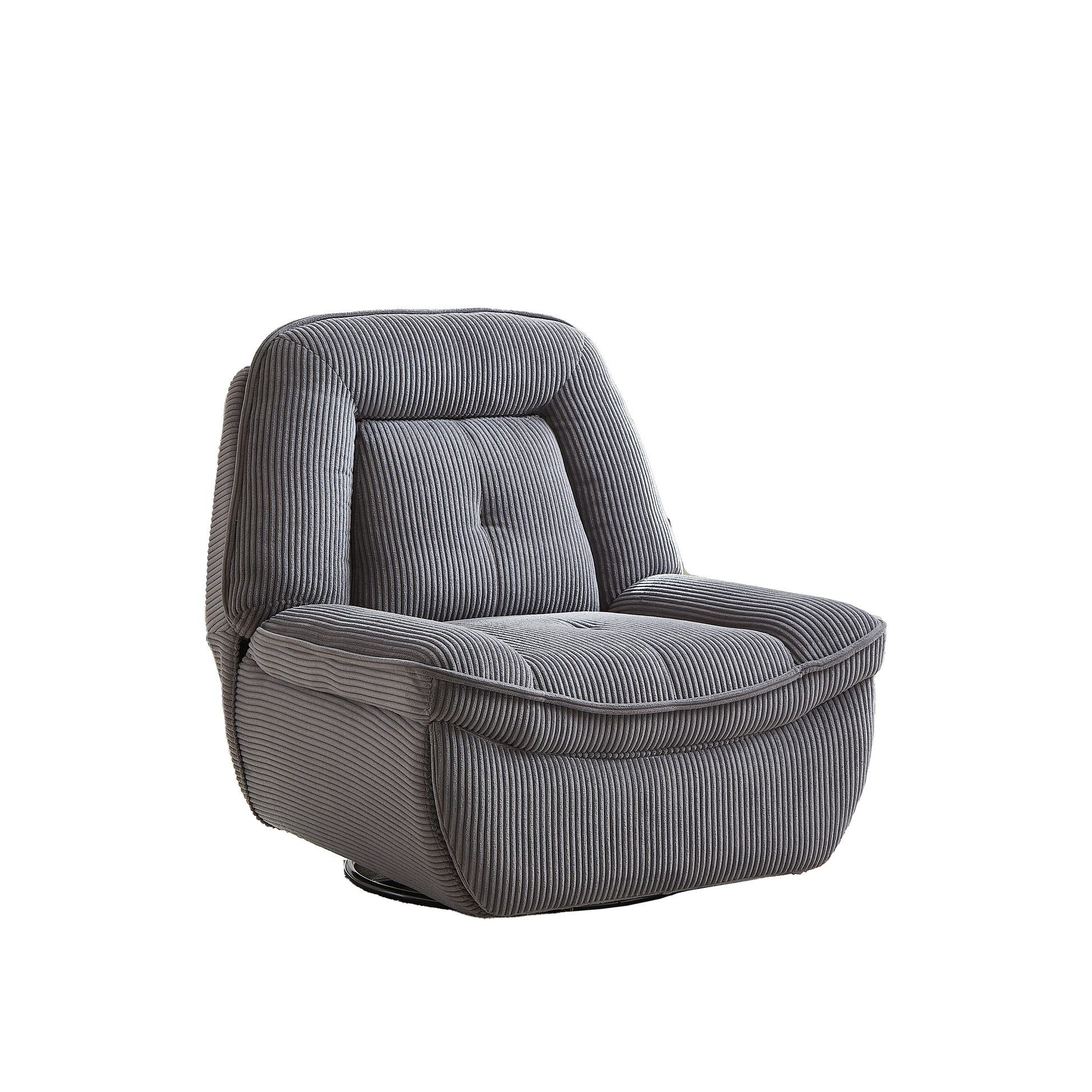 Video 360 Degree Corduroy Swivel Upholstered Manual Recliner Chair,Theater Recliner Sofa,Nursery Glider Rocker For Living Room Grey Corduroy