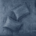 7 Piece Printed Seersucker Comforter Set Navy Queen Queen Navy Microfiber