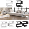 Dfw Coffee Tables For Living Room Modern Black Coffee Table With S Shaped 3 Tiers Open Storage Shelf Matte Center Sofa Tea Table For Home Office Furniture White 19.70