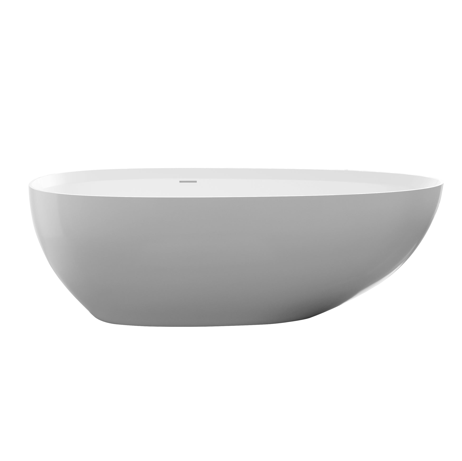 71" Gloss White Artificial Stone Solid Surface Stone Bathroom Freestand Bathtub Gloss White Oval Bathroom Freestanding Tubs 61 69 In Luxury,Modern Soaking Center Solid Surface Solid Surface