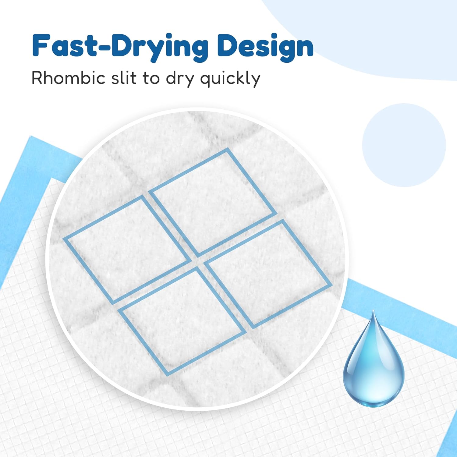 Super Absorbent Waterproof Dog And Puppy Pet Training Pad, Housebreaking Pet Pad,Blue 23.6"X23.6" 100Pcs Blue Plastic