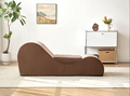 Solace Chaise Lounge Chair Relaxation, Ergonomic Design With Soft Yet Firm High Density Foam Core, Removable Machine Washable Cover, Brown Brown Polyurethane
