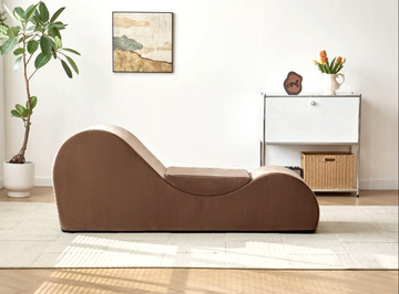 Solace Chaise Lounge Chair Relaxation, Ergonomic Design With Soft Yet Firm High Density Foam Core, Removable Machine Washable Cover, Brown Brown Polyurethane