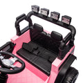 24V Kids Ride On Car W Parents Remote Control,400W Motor,Four Wheel Suspension,Adjustable Speed,Usb,Mp3,Music,Bluetooth,Large Display Screen,Power Display,Portable Handle,Safety Belt For Kids Aged 3 . Pink 50 99 Lbs Polypropylene