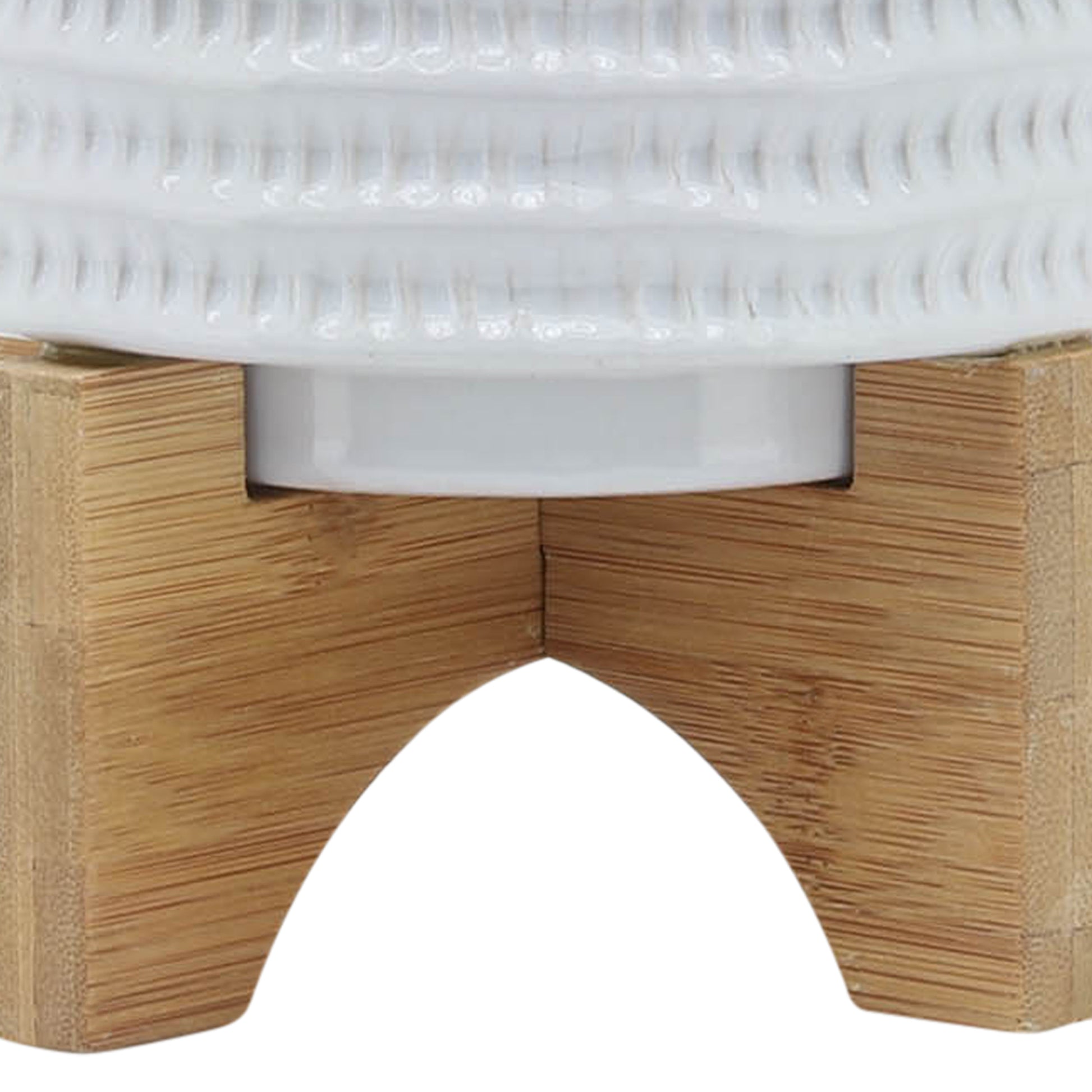 5" Textured Planter W Stand, White White Ceramic