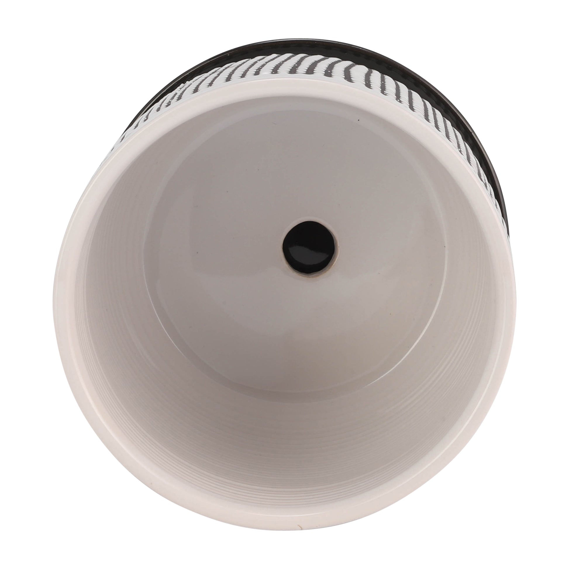 6" Mesh Design Planter W Saucer, Gray Gray Ceramic