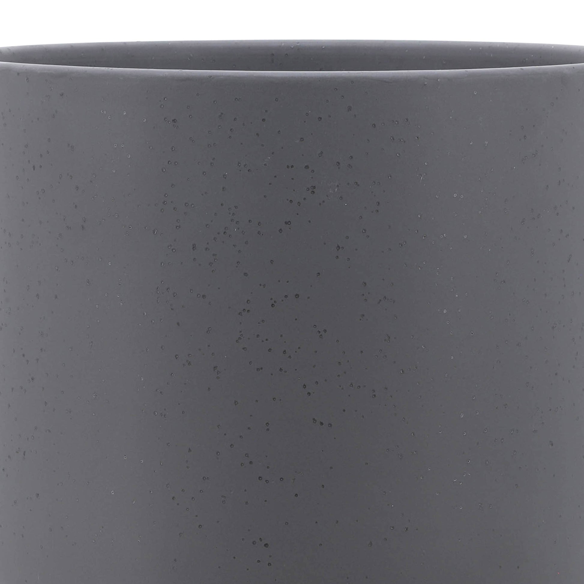 S 2 8 10" Planter W Wood Stand, Matte Gray Gray Ceramic