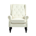 Coolmore Wood Frame Armchair, Modern Accent Chair Lounge Chair With Sturdy Wood Legs For Living Room Bedroom Beige Beige Primary Living Space Foam Velvet