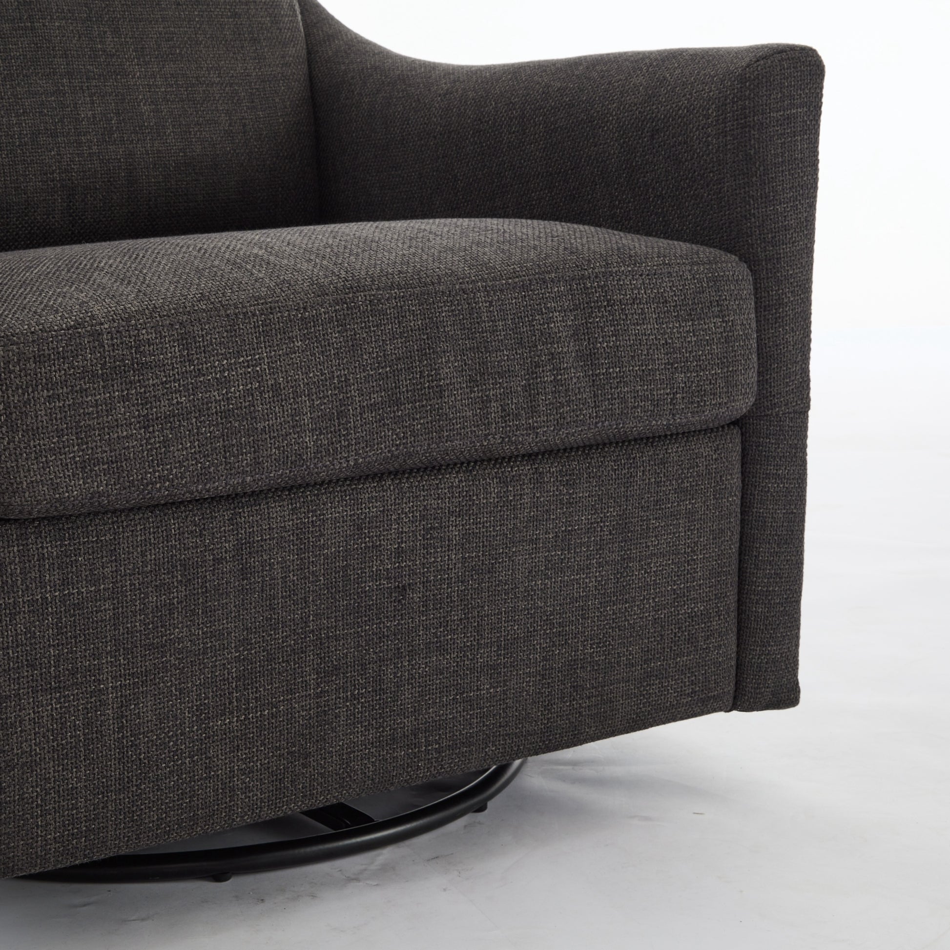 Dark Grey 360 Degree Swivel Rotating Accent Chair With Usb And Magazine Book For Living Room And Hotel Bed Room,Upholstered Accent Chair With Cooper Nail Dark Grey White Primary Living Space American Design,Classic,Modern Pine Foam Wood Fabric