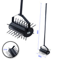 Rolling Manual Lawn Aerator, Home Aerator Lawn Tool Pusher, 58 Inch Handle Push Lawn Aerator For Lawns, Yards And Gardens Black Iron