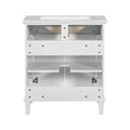 30 Inch Bathroom Vanity With Ceramic Basin, Soft Close Door And Adjustable Shelves White Bathroom Solid Wood Mdf