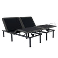 King Size Flex Head Quick Assembly Adjustable Bed Frame With Voice Activated Controls Black Metal Metal