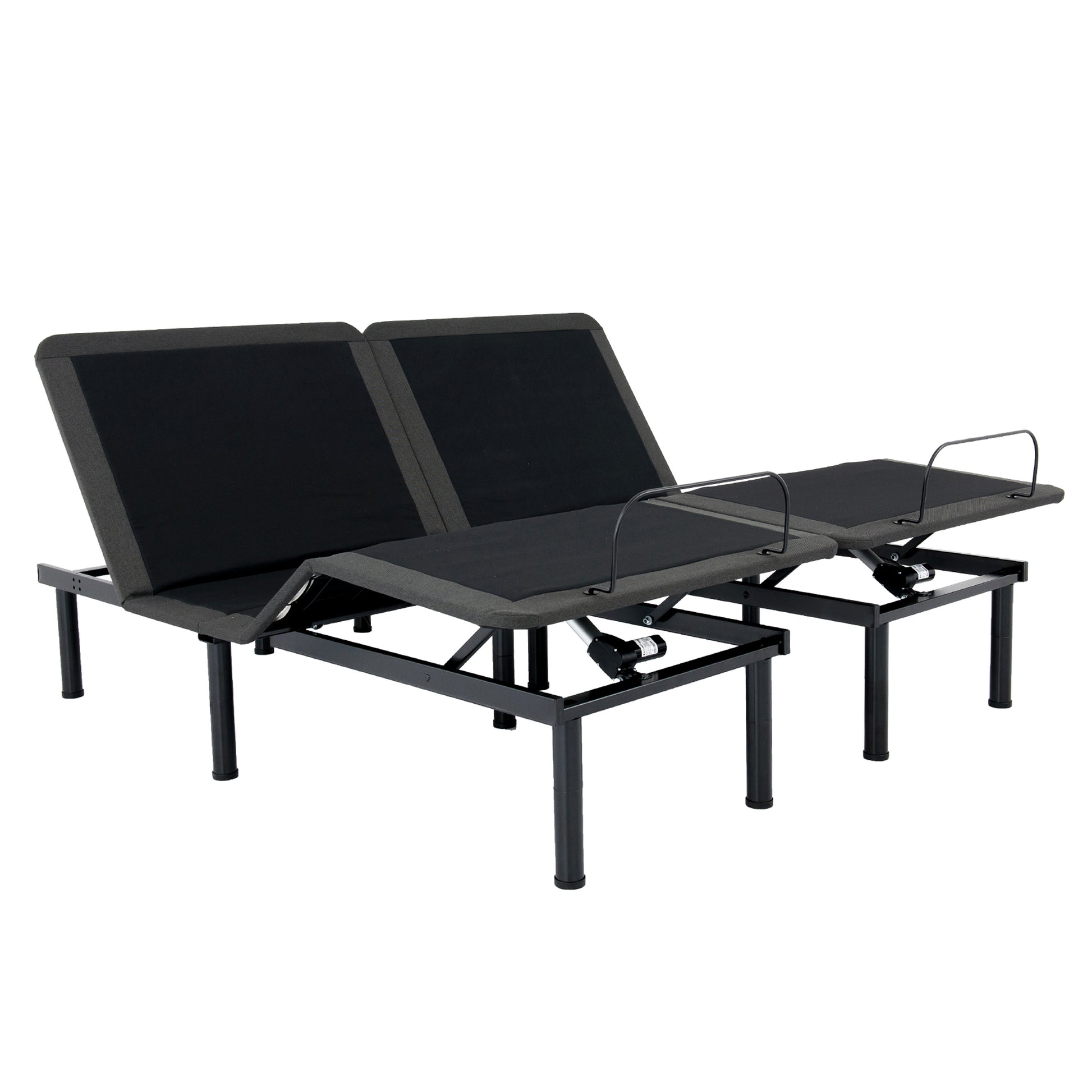 King Size Flex Head Quick Assembly Adjustable Bed Frame With Voice Activated Controls Black Metal Metal