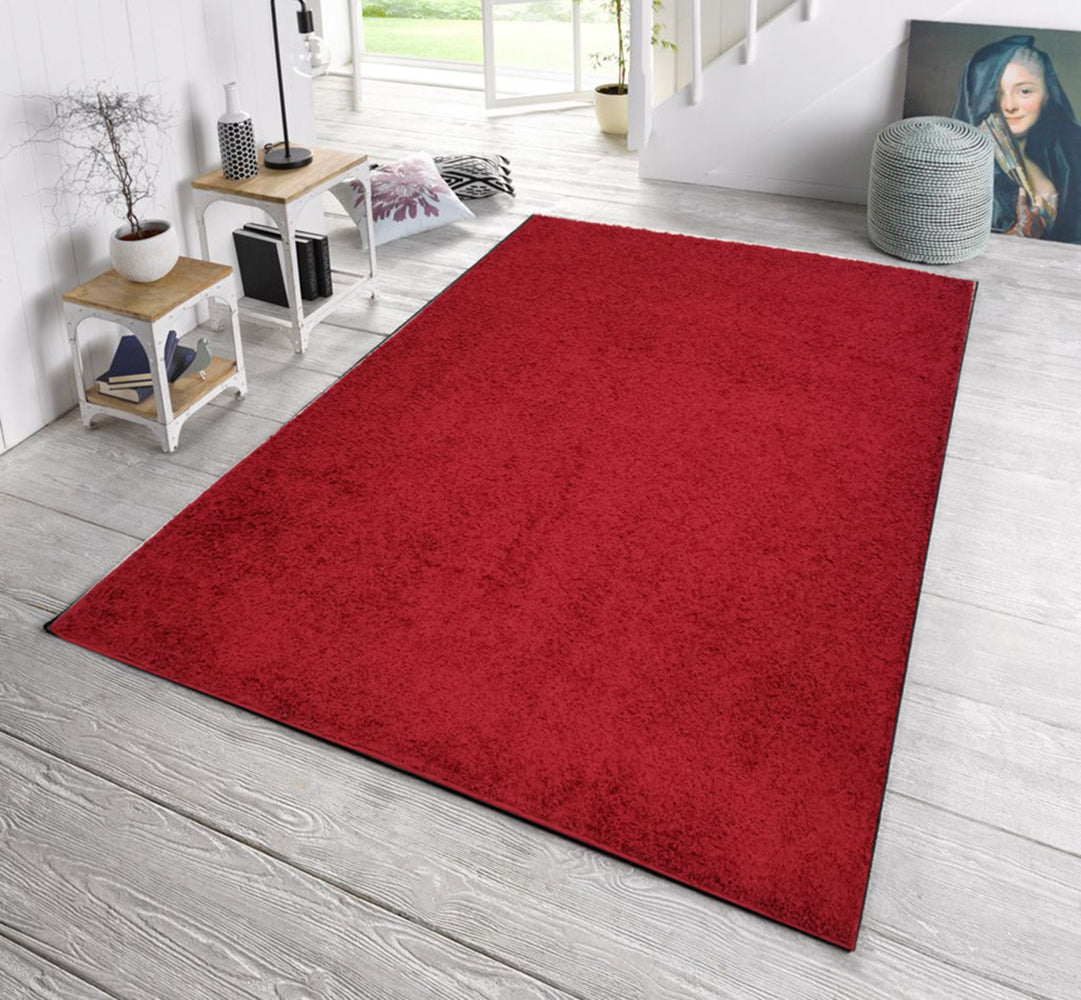 Shaggy Area Rugs, Carpets For Livingroom, 5X7 Area Rugs ,Shaggy Red Rectangle 5&7 Red Contemporary Abstract Polypropylene