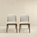 Grivelle Cream Fabric Dining Chair Set Of 2 Solid Brown,Cream Brown Dining Room Foam Wipe Clean Mid Century Modern Dining Chairs Engineered Hardwood 1 Foam Fabric,Solid Wood