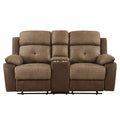 Plush Comfort Sofa Set 2Pc Brown Microfiber Upholstered Tufted Details Reclining Sofa Loveseat Plush Arms Modern Living Room Furniture Brown Microfiber Wood Primary Living Space Contemporary,Modern Pillow Top Arms Plywood,Solid Wood 5 Seat