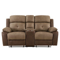 Plush Comfort Sofa Set 3Pc Brown Microfiber Upholstered Tufted Details Reclining Sofa Loveseat Reclining Chair Plush Arms Modern Living Room Furniture Brown Microfiber Wood Primary Living Space Contemporary,Modern Pillow Top Arms Plywood,Solid Wood 6