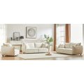 3 Seater 3 Seater 1 Seater Combo Sofa Modern Living Room Sofa, Linen Fabric Sofa, Wooden Frame With 5 Pillows, Apartment Sofa Furniture Beige Chenille Wood Primary Living Space Pine Foam Fabric 7 Seat