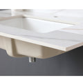 37 Inch Marble Vanity Top, Bathroom Vanity Top With Undermount Rectangular Middle Sink And 4