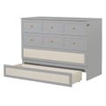 Full Size Murphy Bed With Large Drawers,Gray Full Gray Plywood