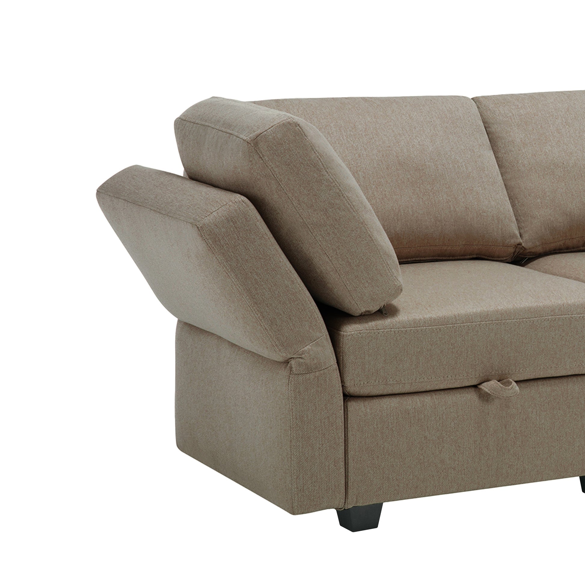Free Combinations Storage Functional Modular Sectional Sofa With Thick Seat And Back Cushions Brown Polyester 4 Seat